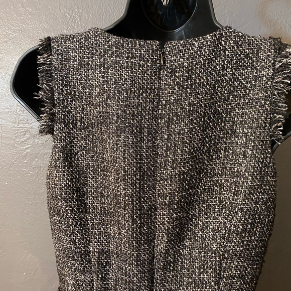 J Crew Sparkle Tweed sheath dress velvet frayed - Picture 4 of 16